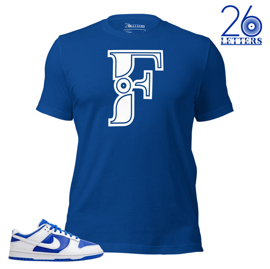 Royal Blue and White Letter F T-Shirt