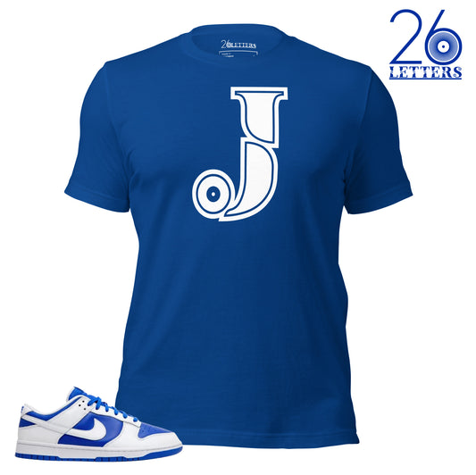 Royal Blue and White Letter J T-Shirt