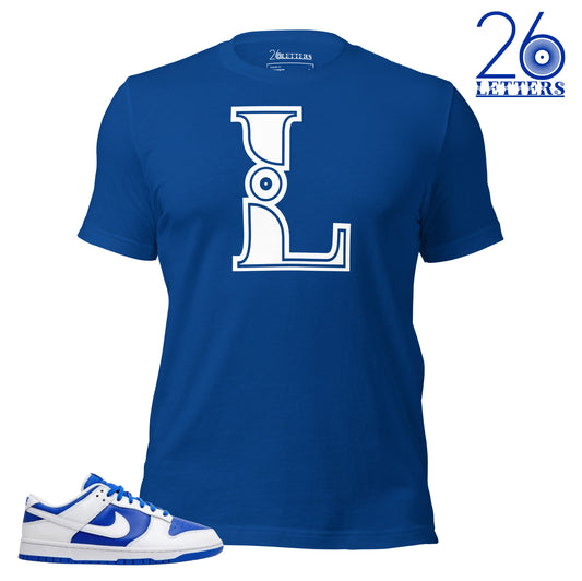 Royal Blue and White Letter L T-Shirt