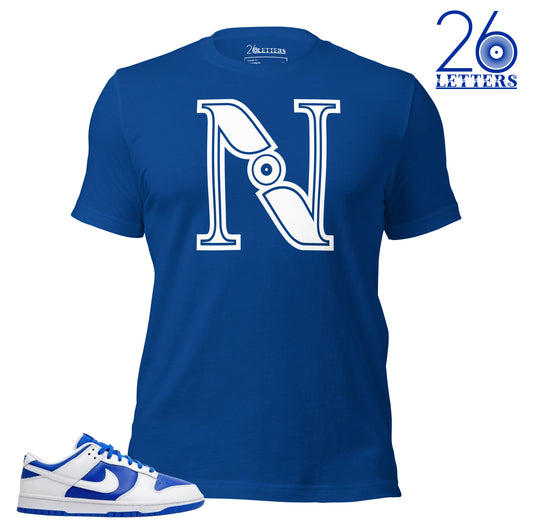 Royal Blue and White Letter N T-Shirt