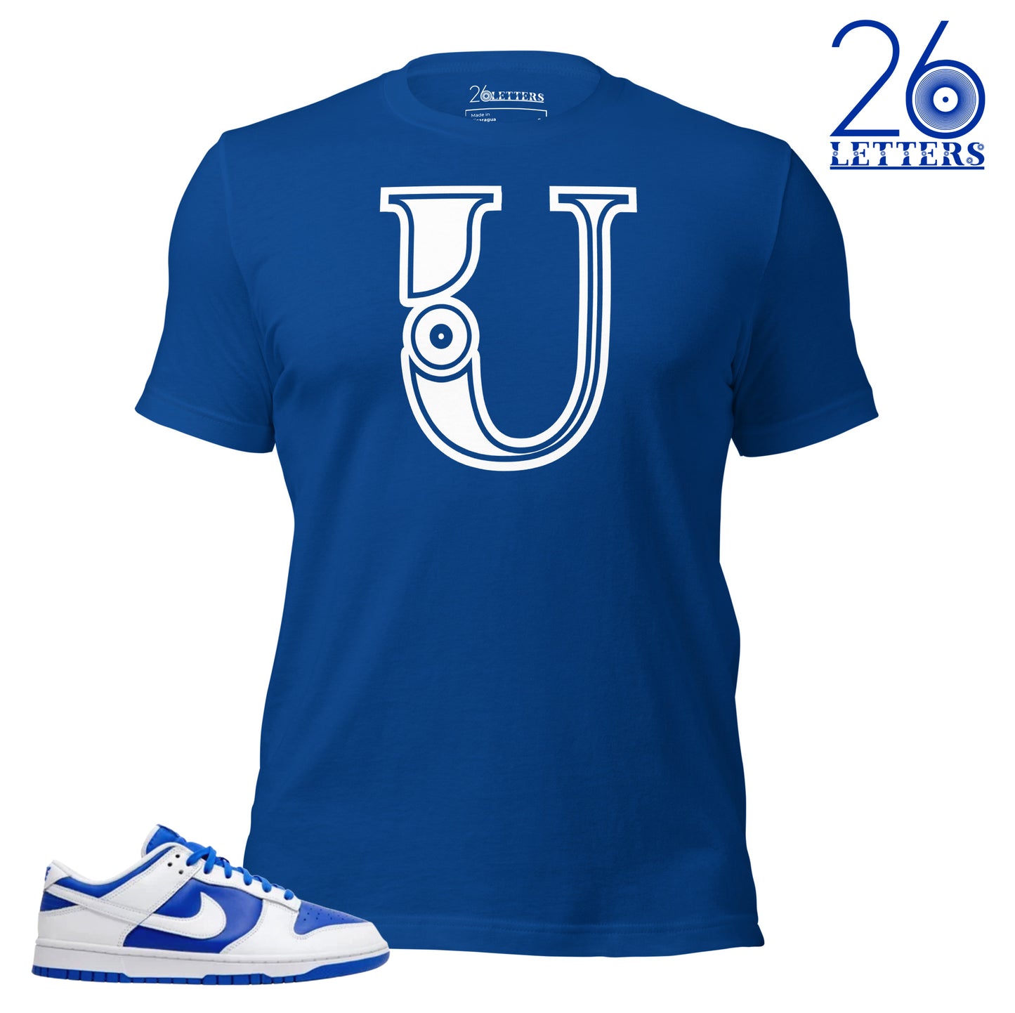 Royal White Letter U T-Shirt