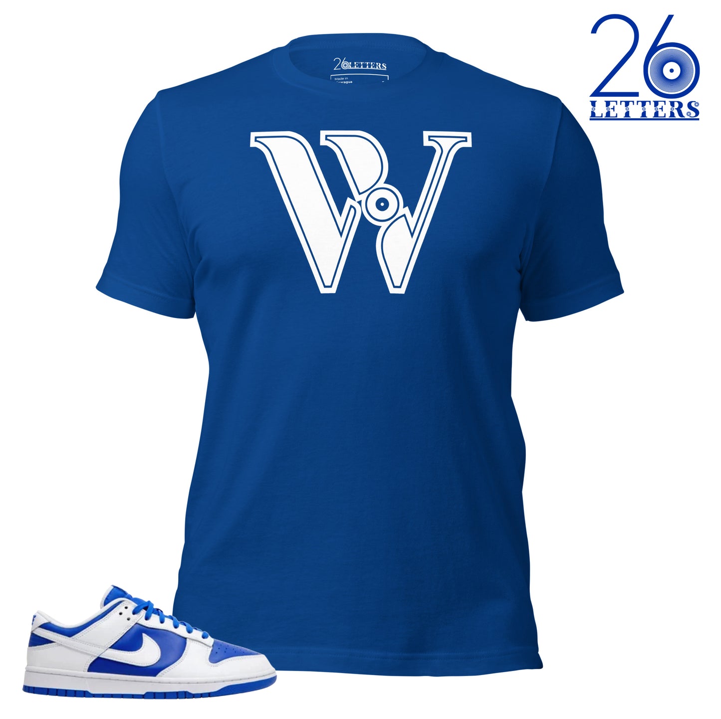 Royal Blue and White Letter W T-Shirt