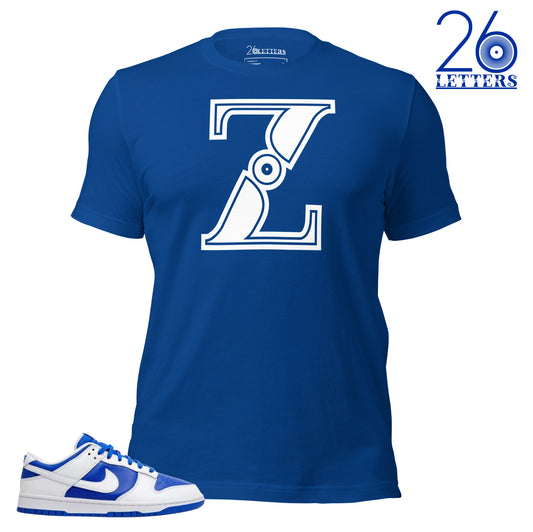 Royal Blue and White Letter Z T-Shirt