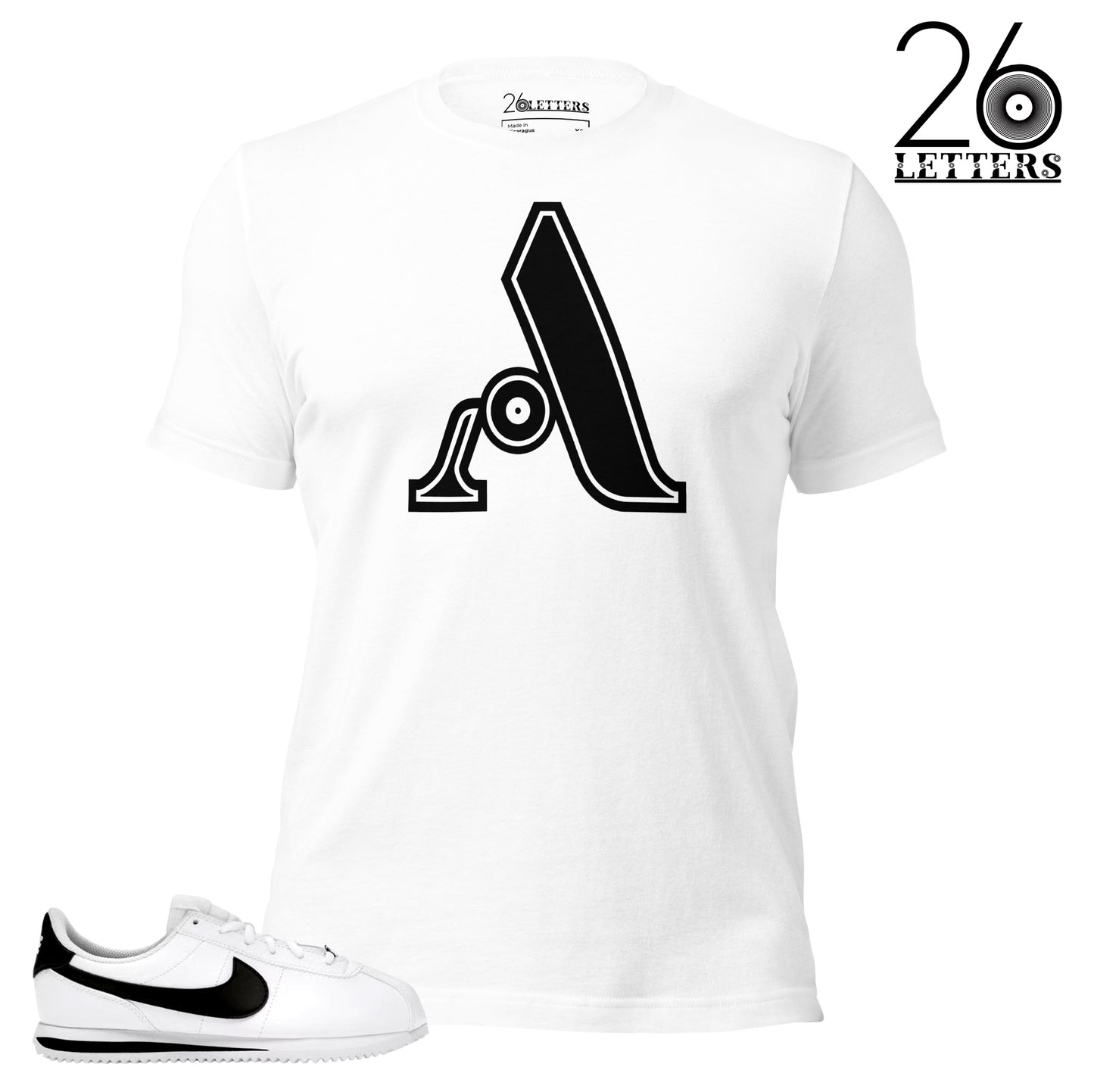 Black and White Letter A T-Shirt