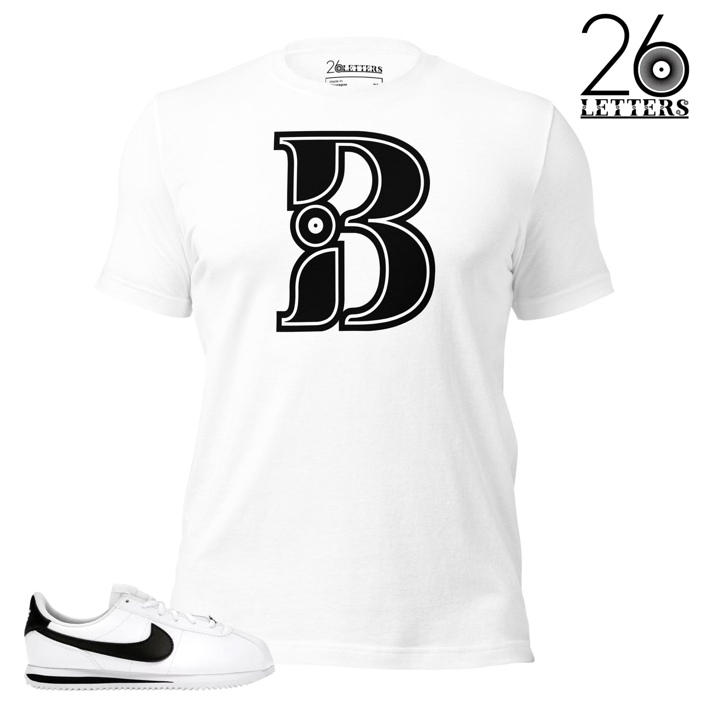 Black and White Letter B T-Shirt