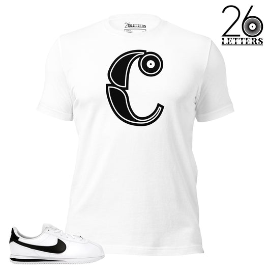 Black and White Letter C T-Shirt