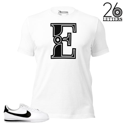 Black and White Letter E T-Shirt