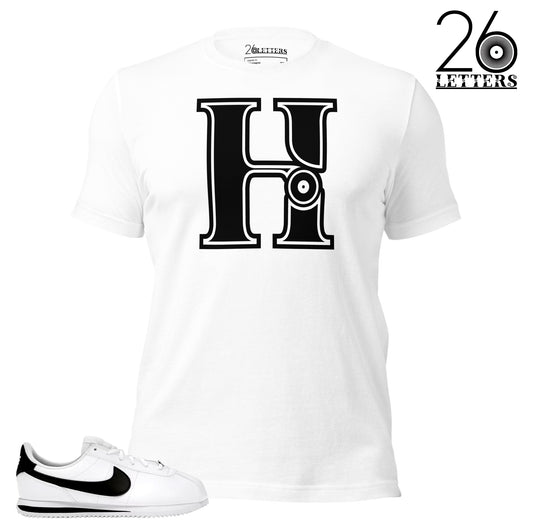 Black and White Letter H T-Shirt