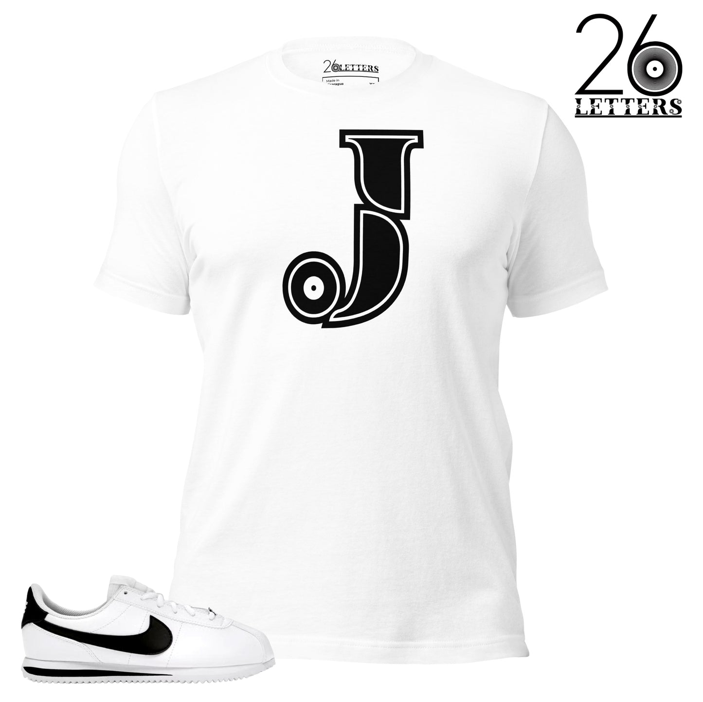 Black and White Letter J T-Shirts