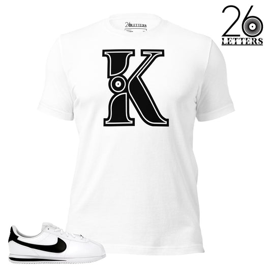 Black and White Letter K T-Shirt