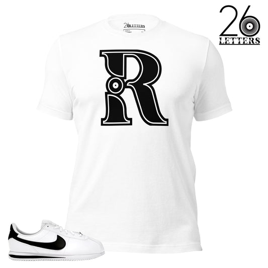 Black and White Letter R T-Shirts