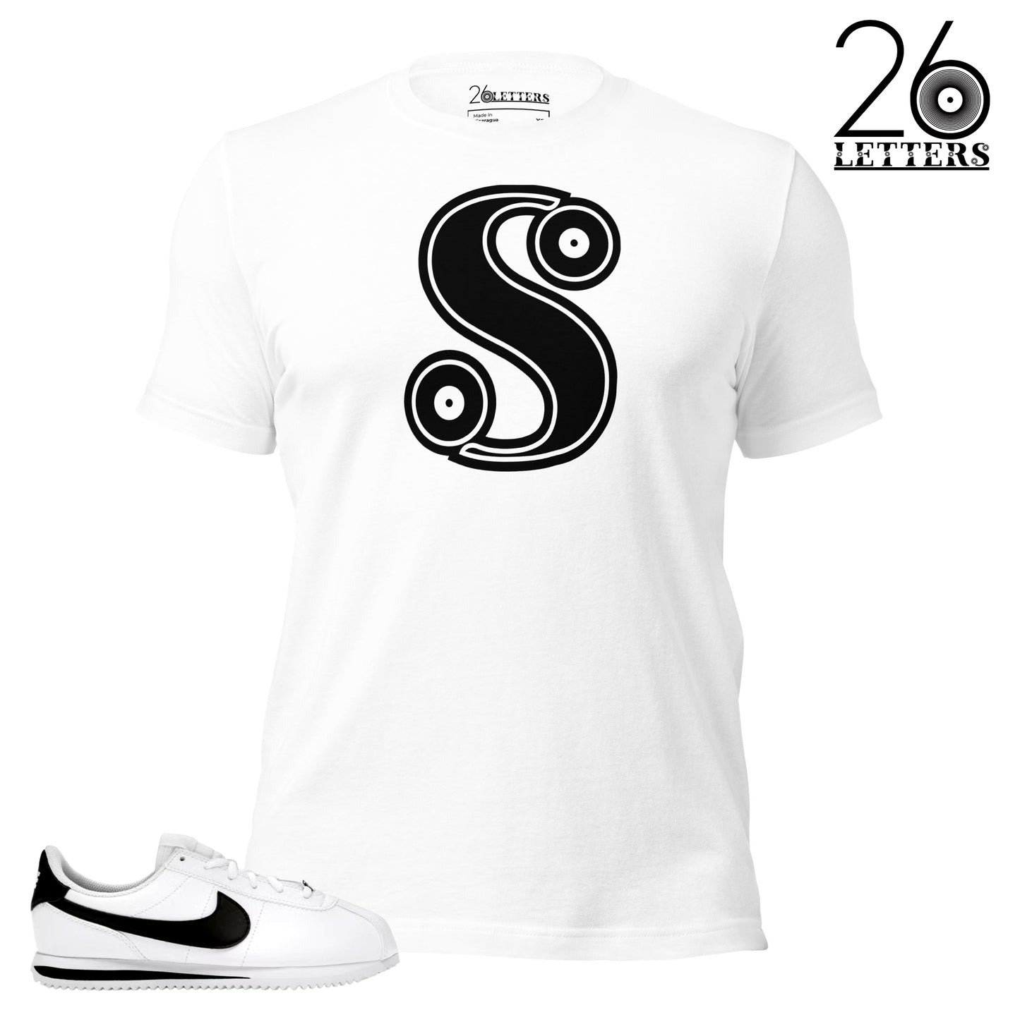 Black and White Letter S T-Shirt