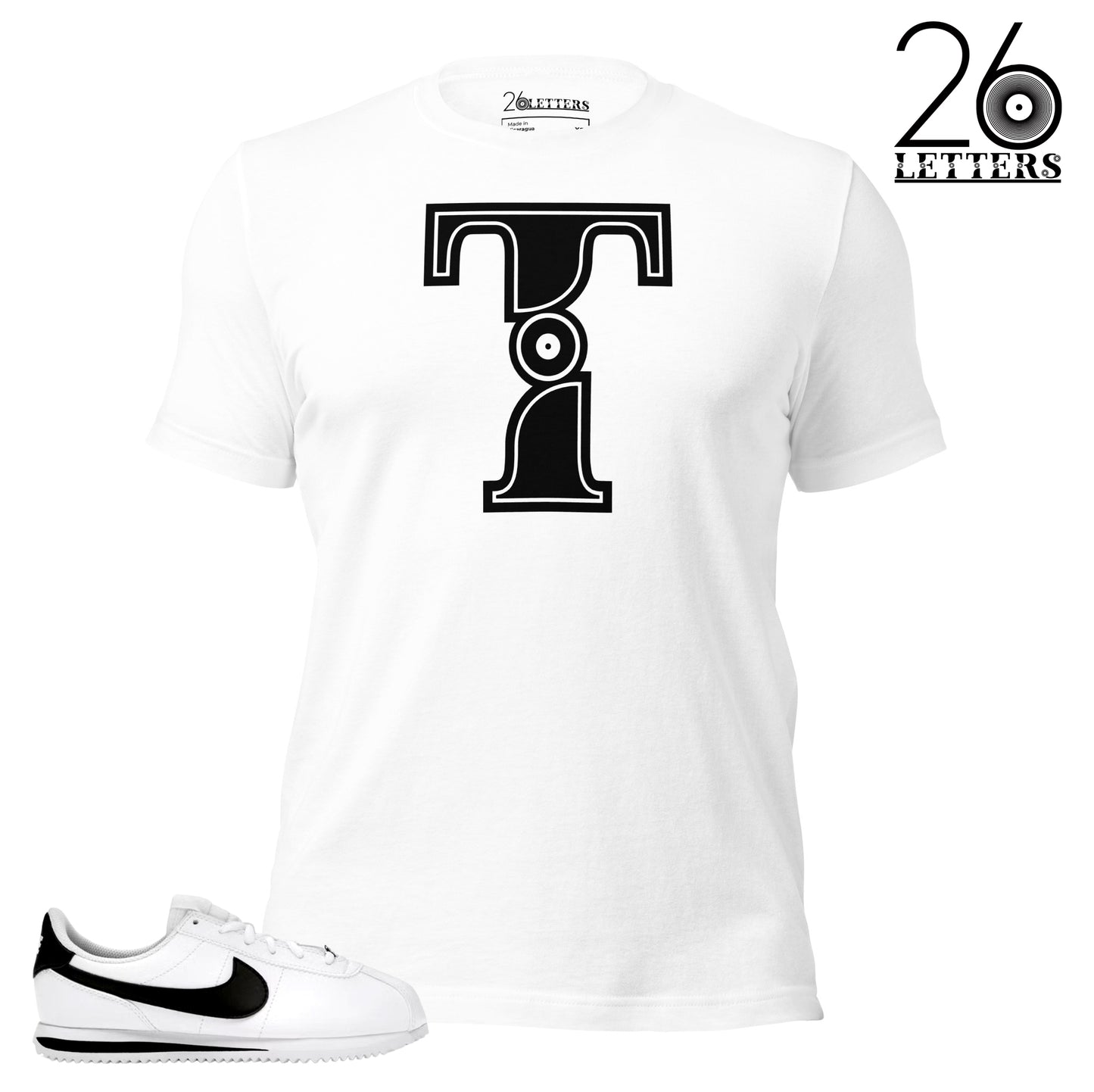 Black and White Letter T T-Shirt