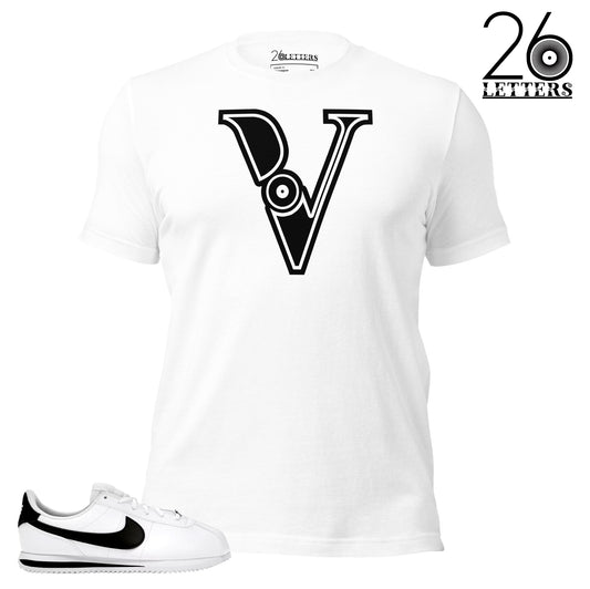 Black and White Letter V T-Shirt