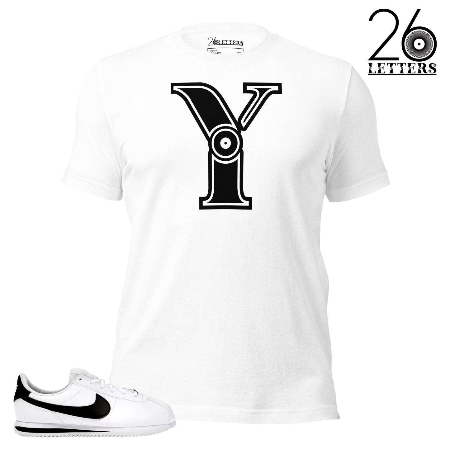 Black and White Letter Y T-Shirt