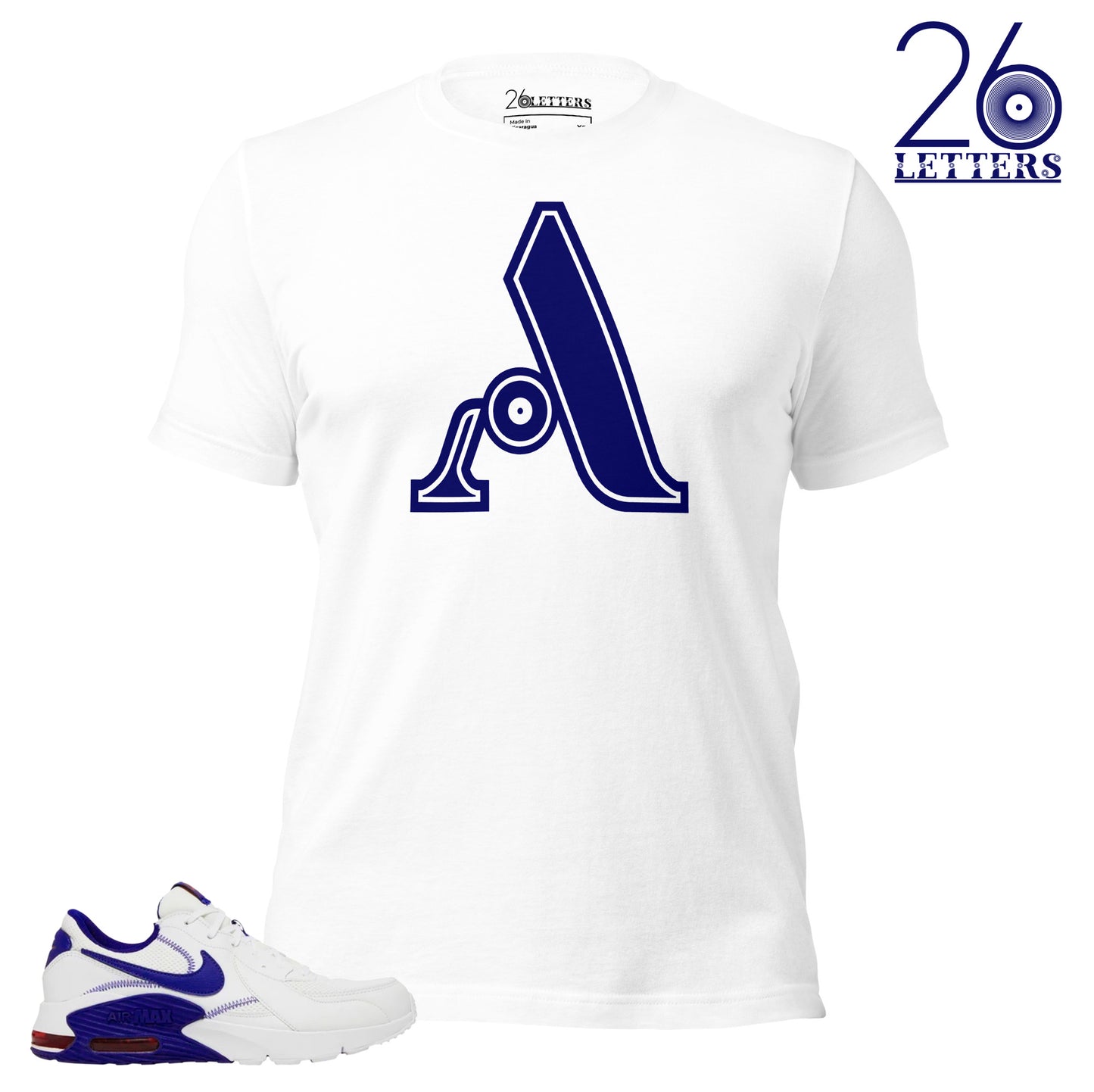 Blue and White Letter A T-Shirt