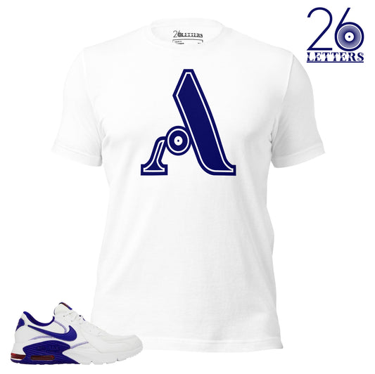 Blue and White Letter A T-Shirt