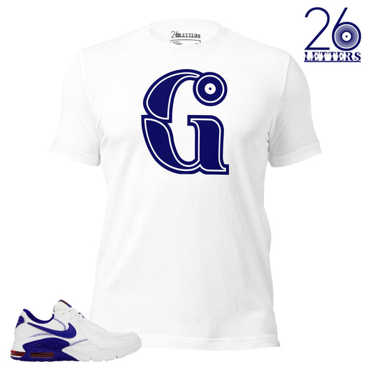 Blue and White Letter G T-Shirt