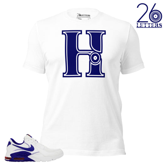 Blue and White Letter H T-Shirt