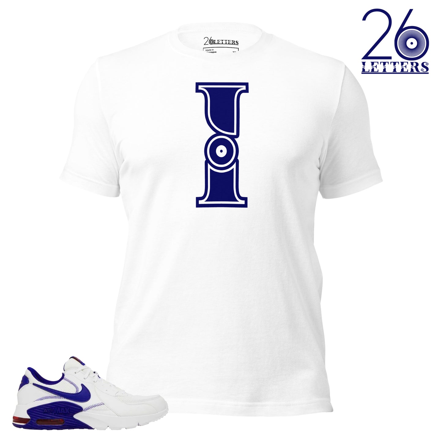 Blue and White Letter I T-Shirt