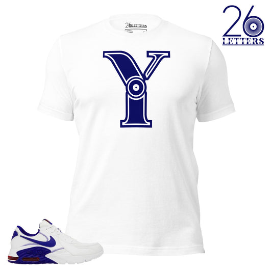 Blue and White Letter Y T-Shirt