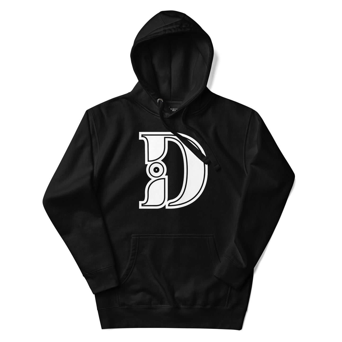 Black and White Letter D Hoodie