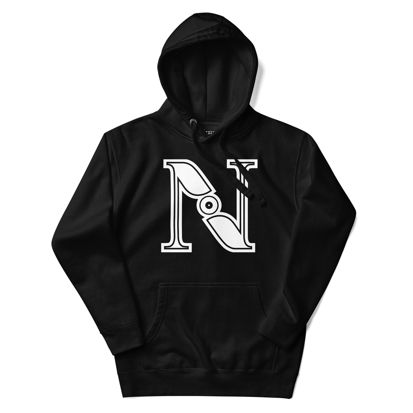 Black and White Letter N Hoodie