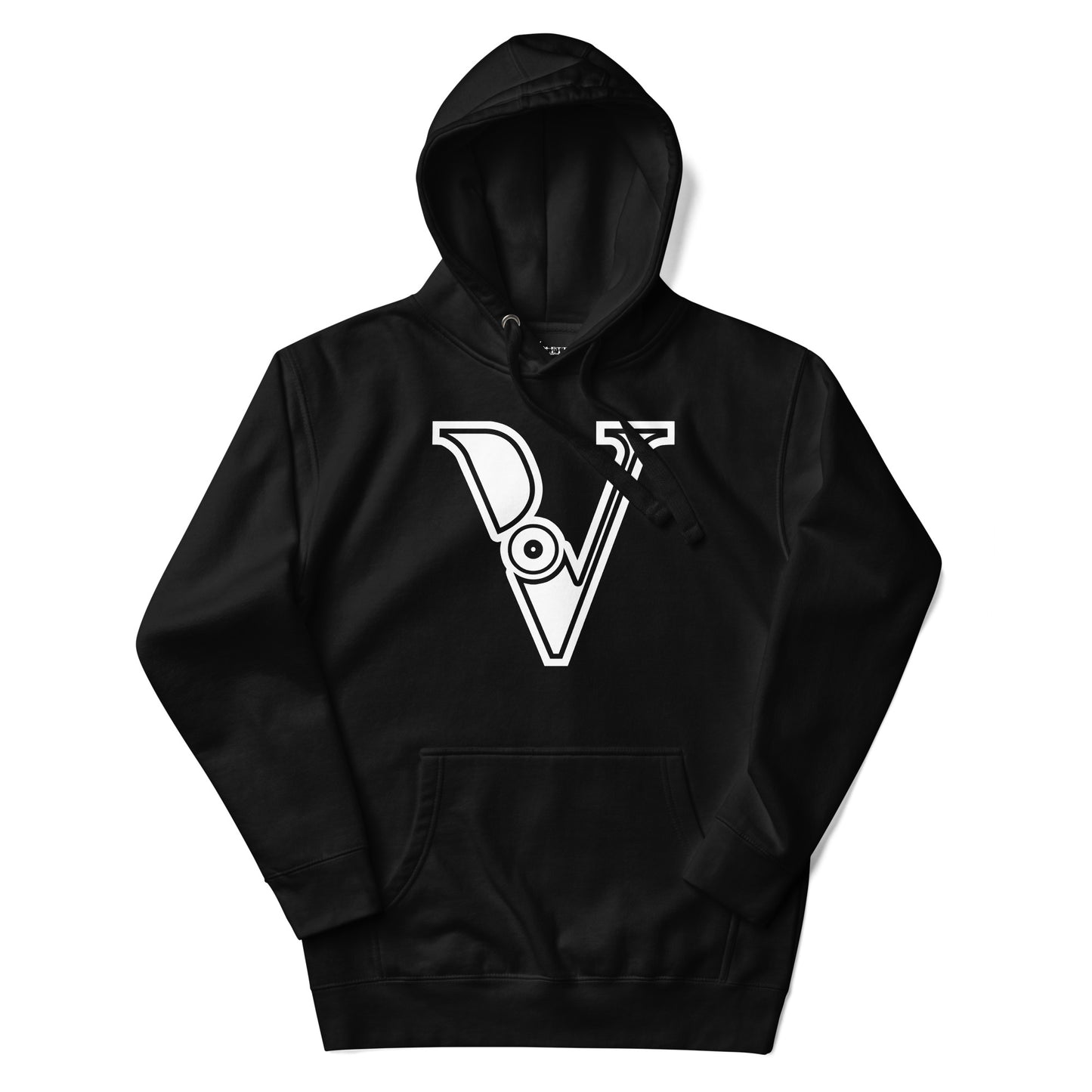 Black and White Letter V Hoodie