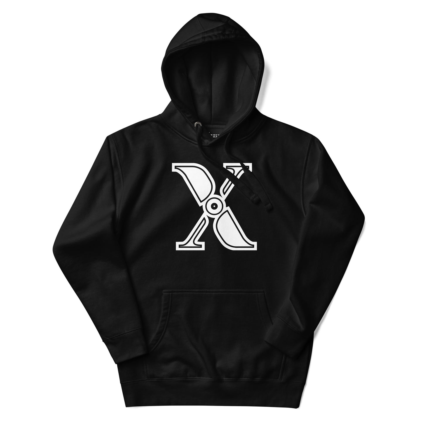 Black and White Letter X Hoodie