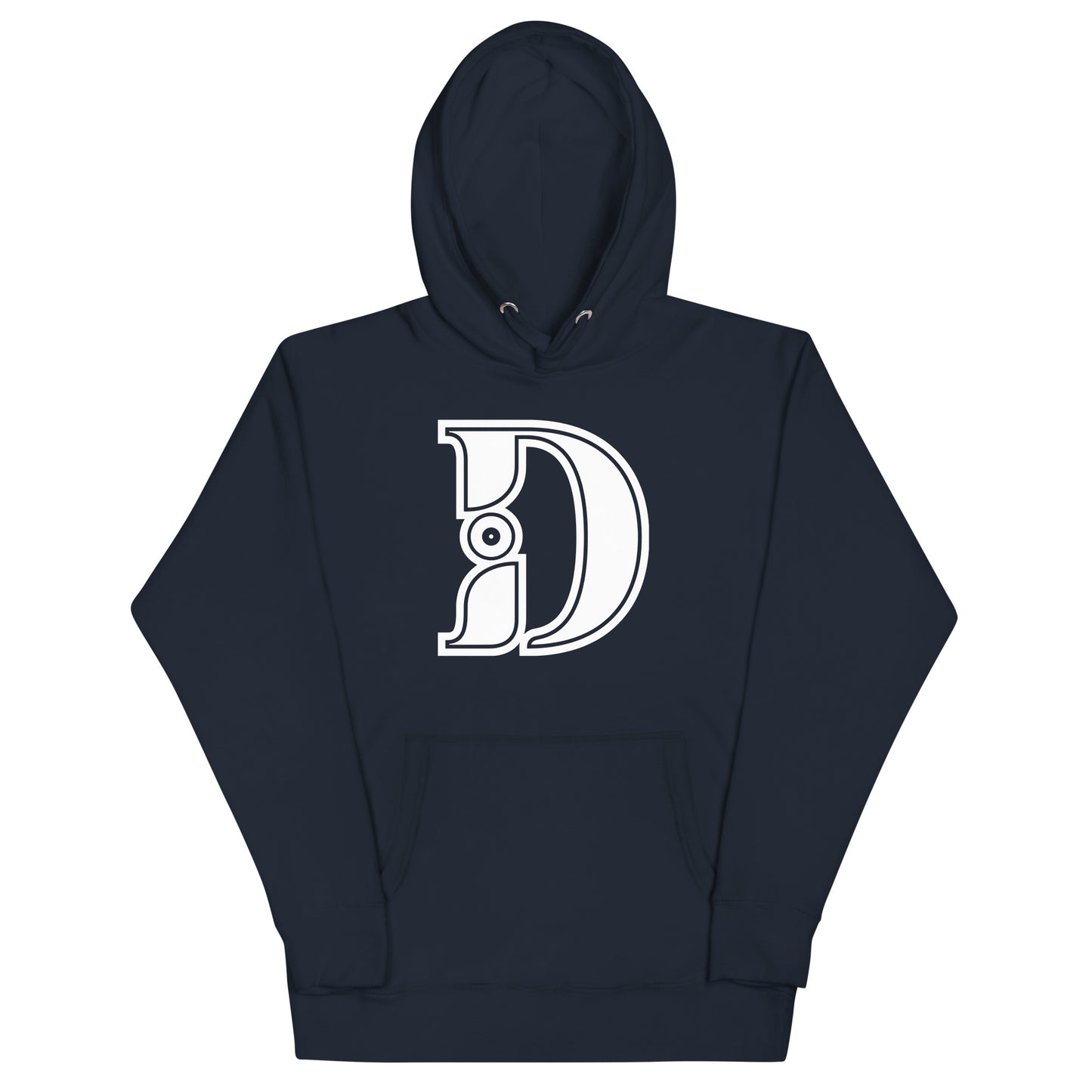 Navy and White Letter D Hoodie