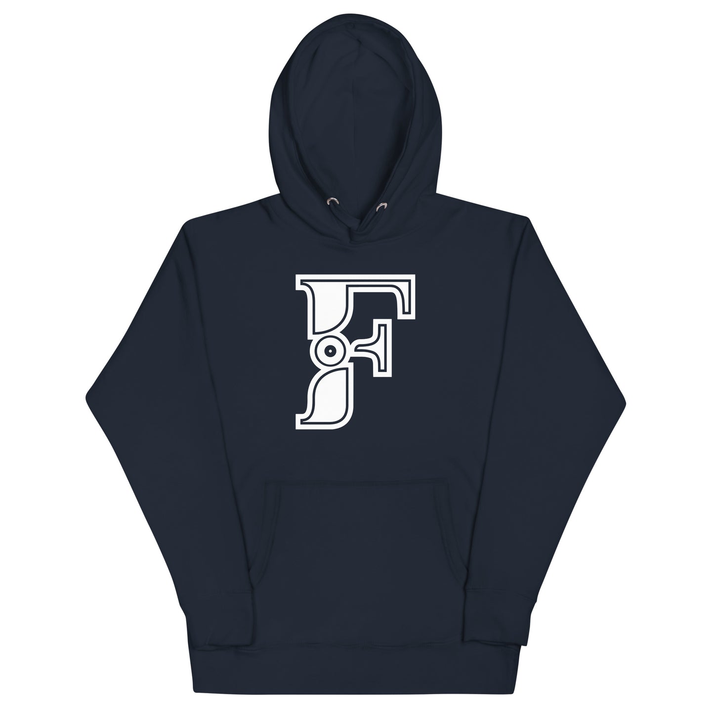 Navy and White Letter F Hoodie