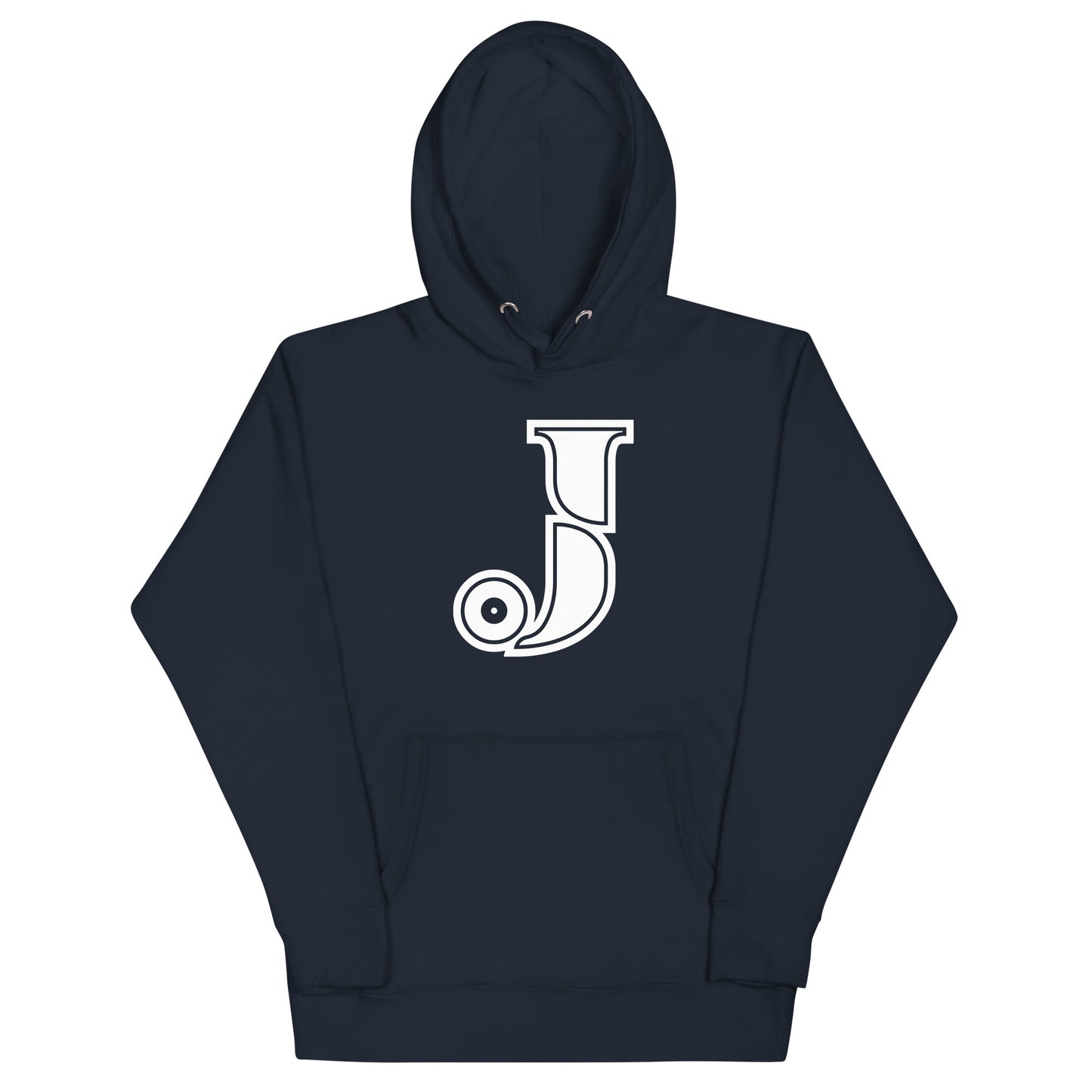 Navy and White Letter J Hoodie