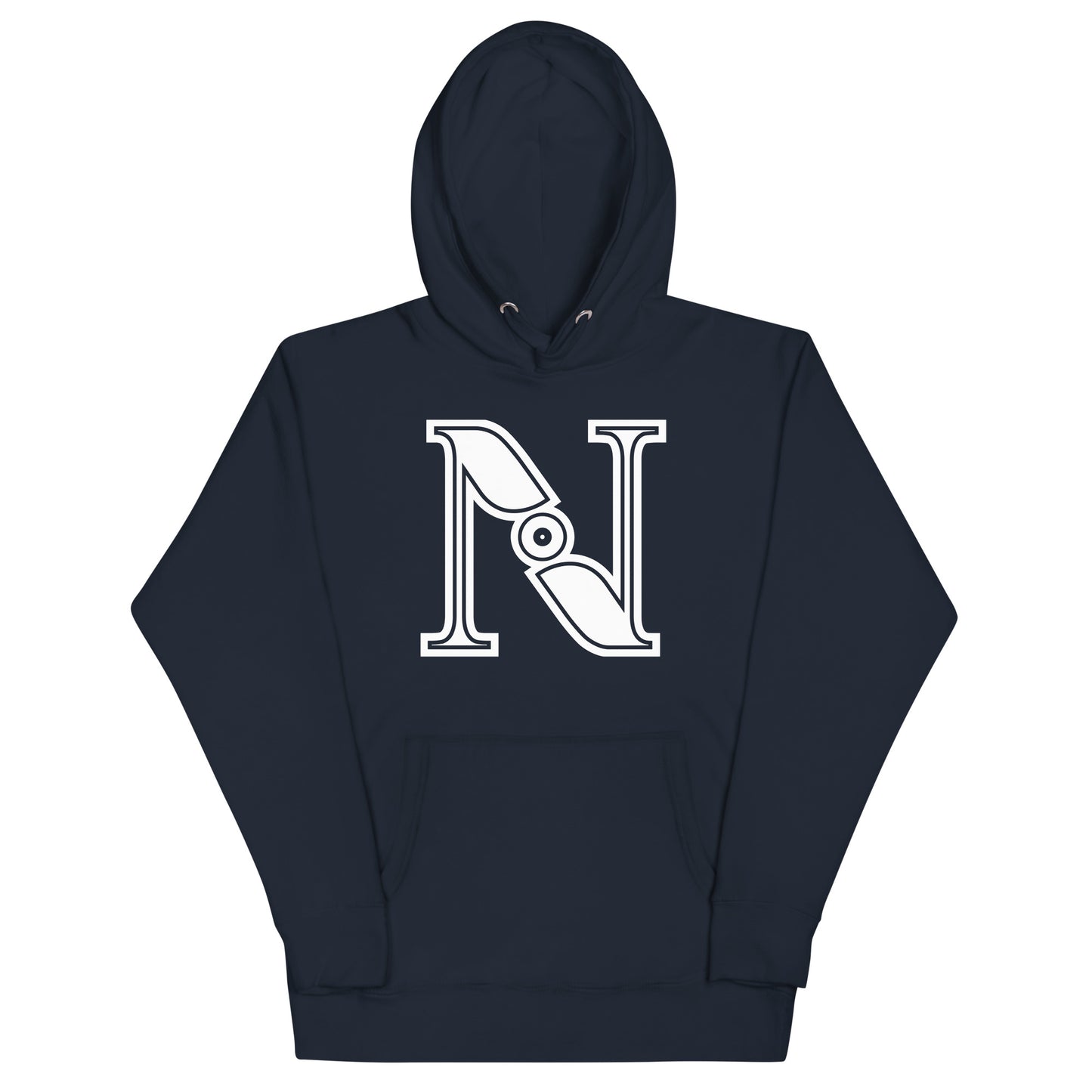 Navy and White Letter N Hoodie