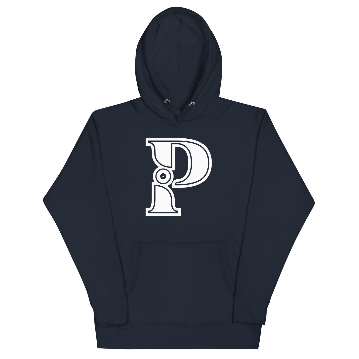 Navy and White Letter P Hoodie