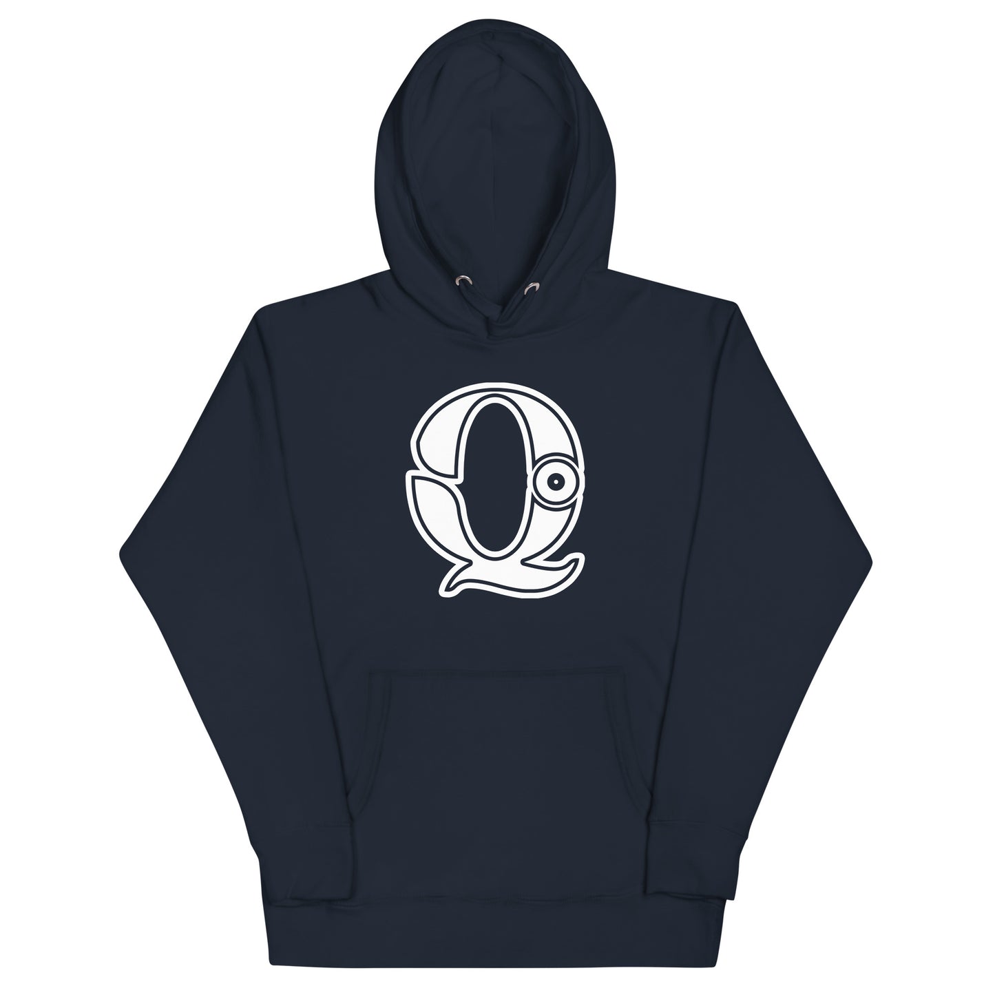 Navy and White Letter Q Hoodie