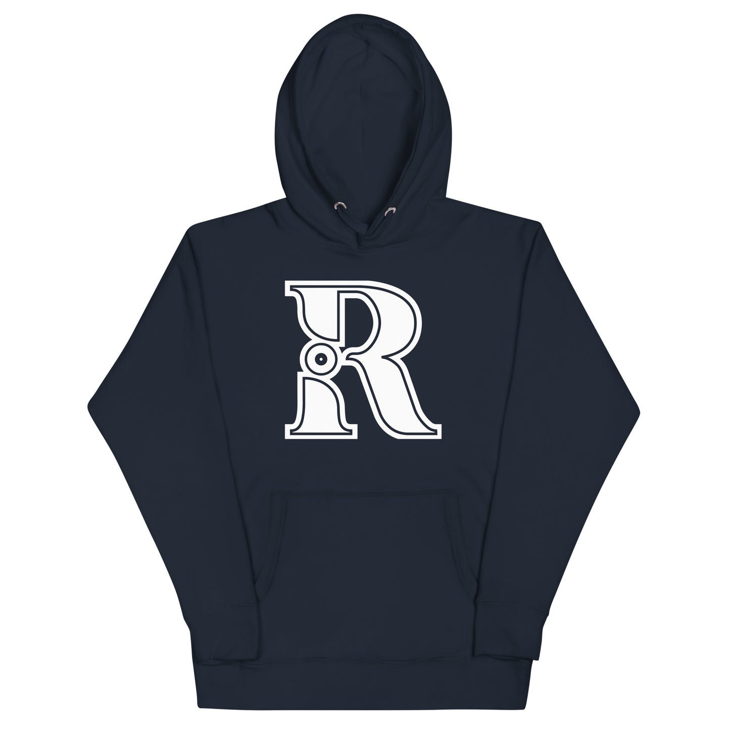 Navy and White Letter R Hoodie