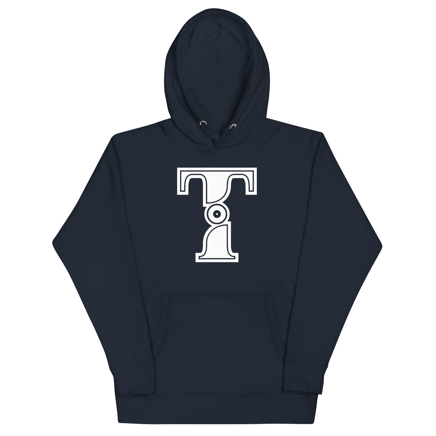 Navy and White Letter T Hoodie