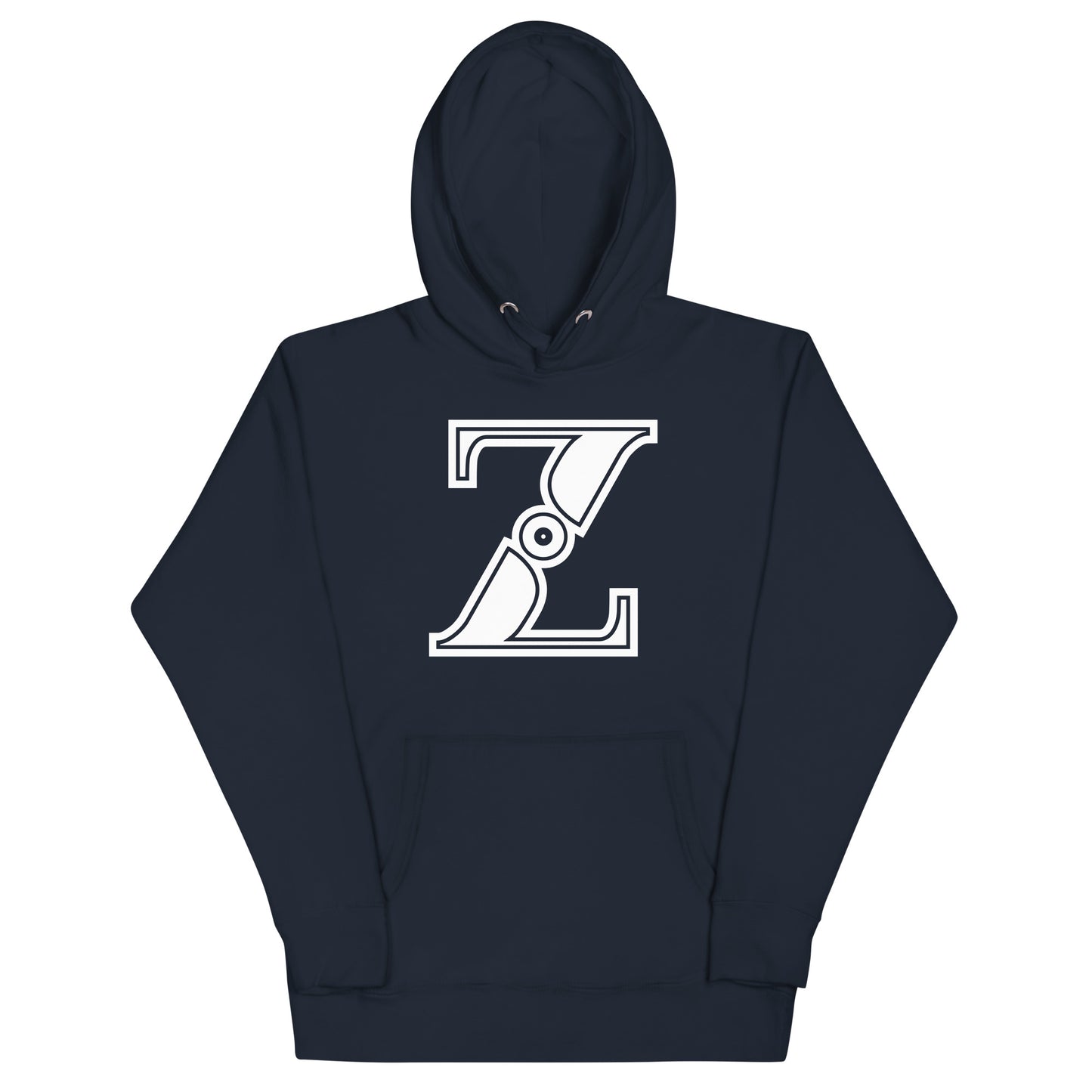 Navy and White Letter Z Hoodie