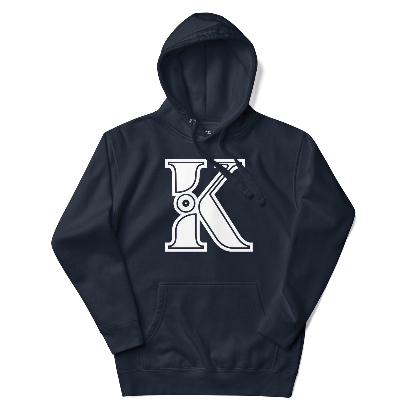 Navy and White Letter K Hoodie