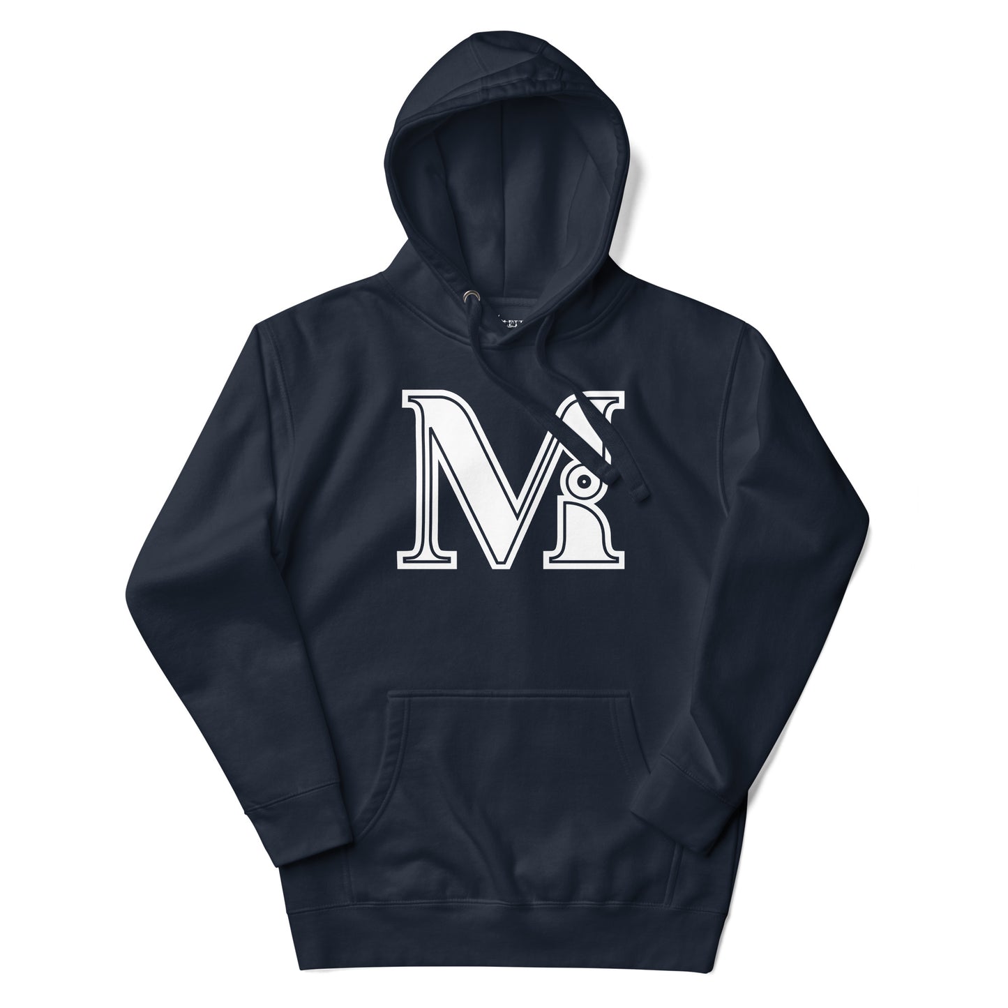 Navy and White Letter M Hoodie