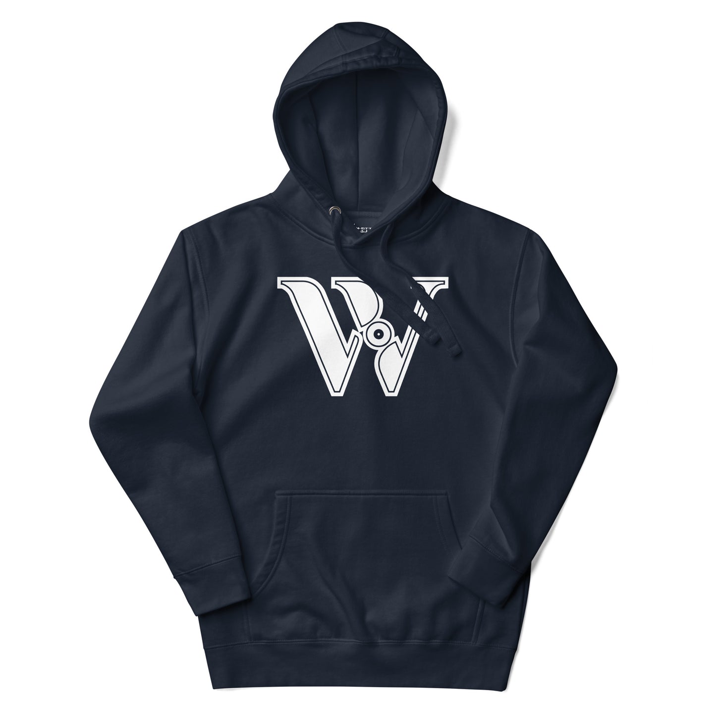 Navy and White Letter W Hoodie