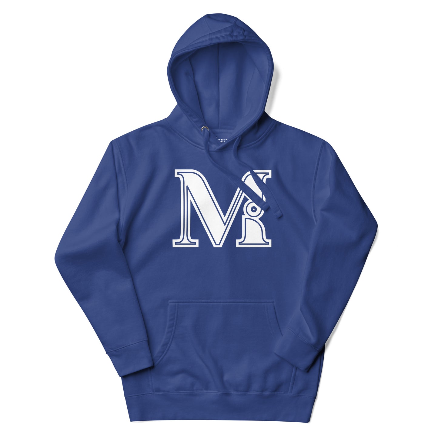 Royal Blue and White Letter M Hoodie