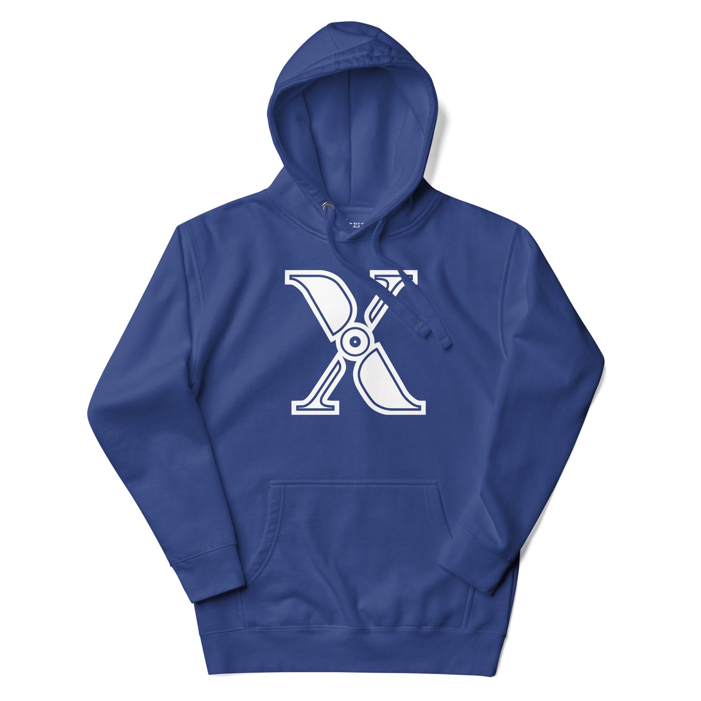 Royal Blue and White Letter X Hoodie