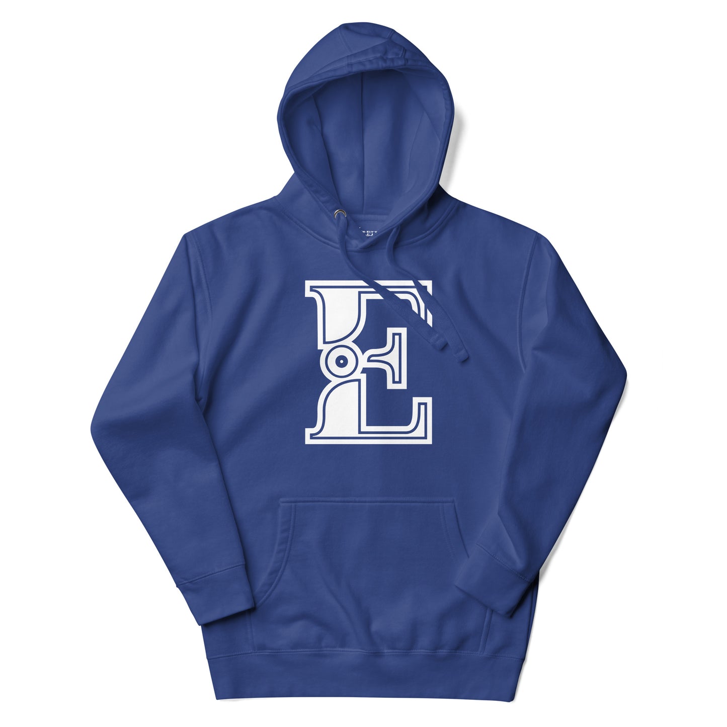 Royal Blue and White Letter E Hoodie