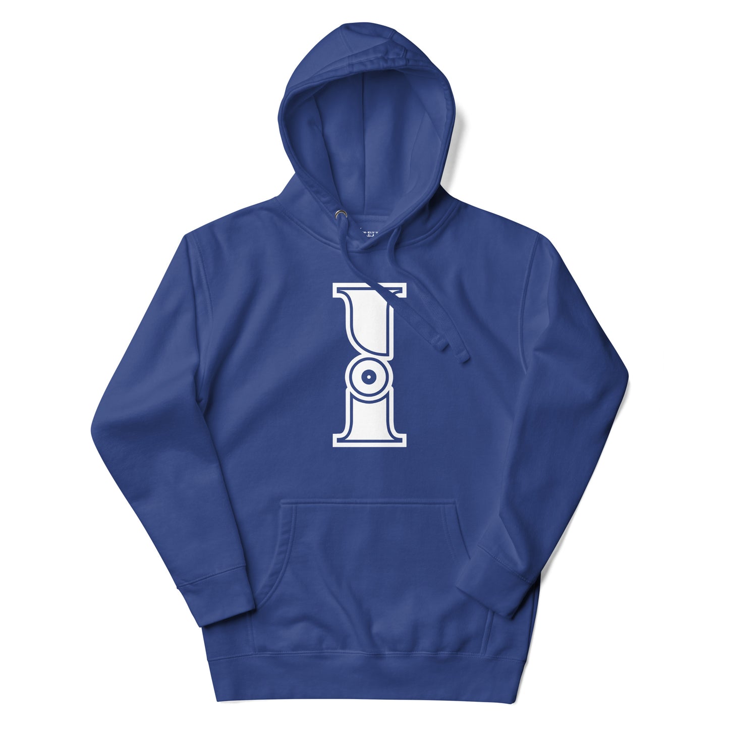 Royal Blue and White Letter I Hoodie