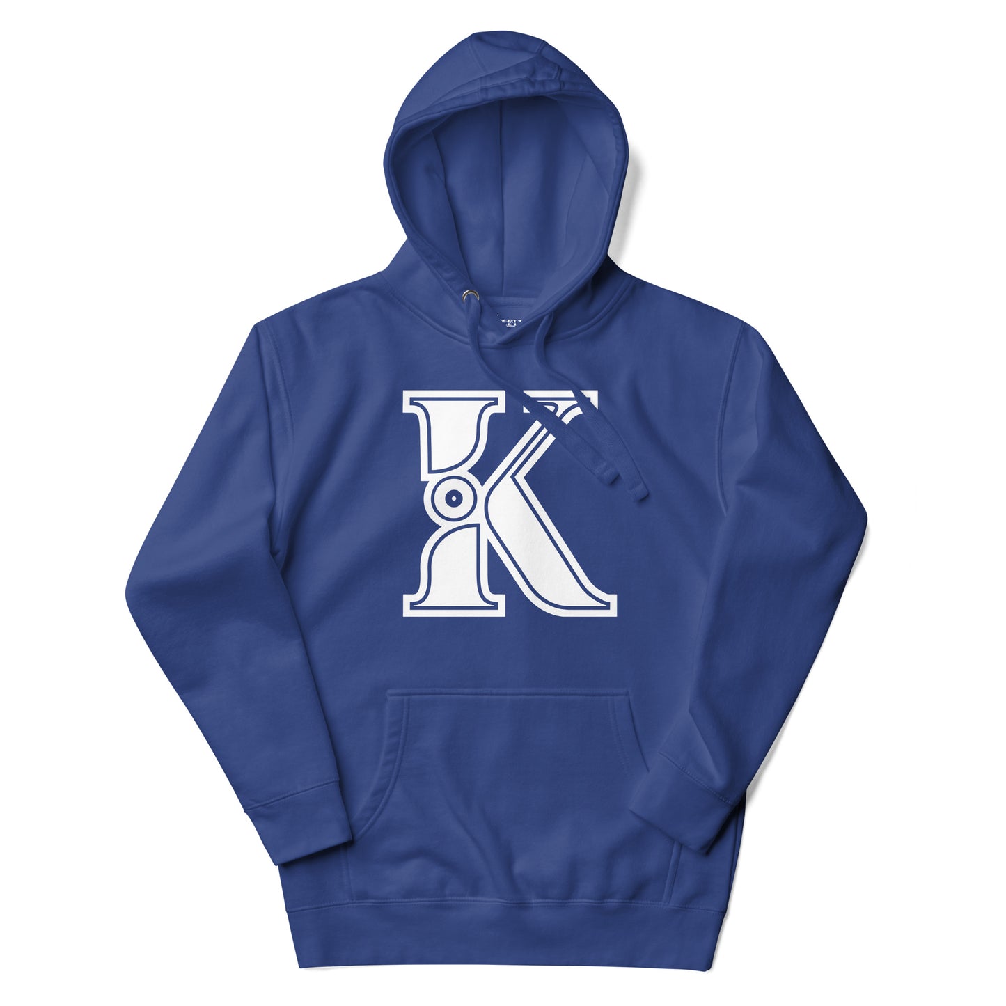 Royal Blue and White Letter K Hoodie