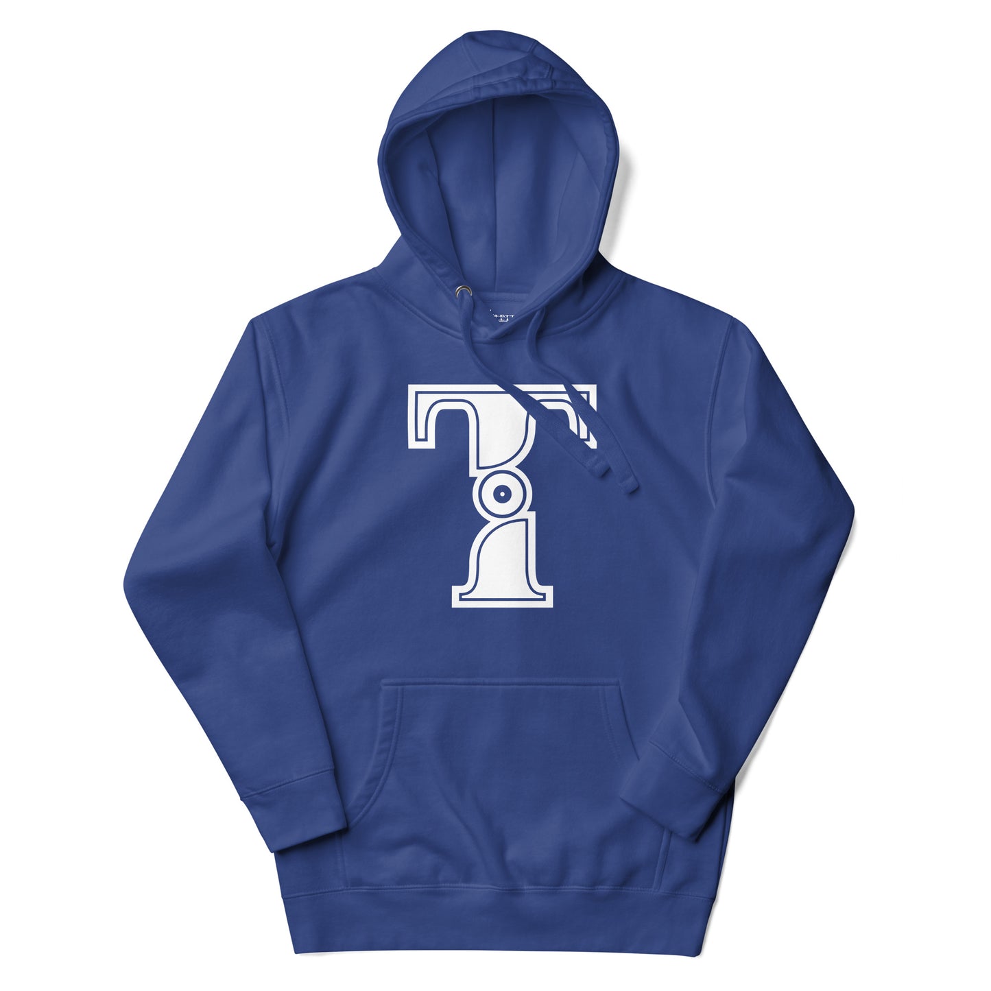 Royal Blue and White Letter T Hoodie