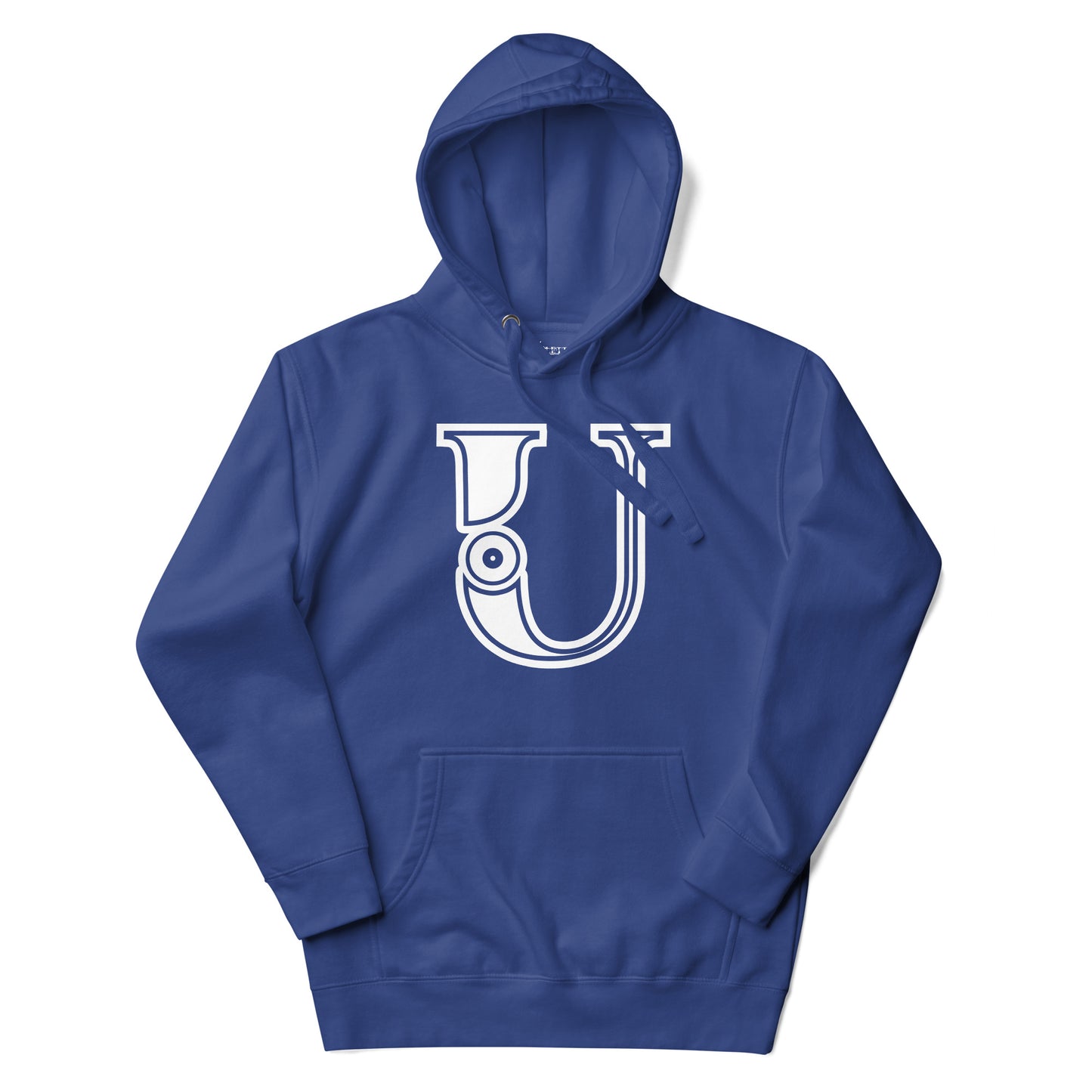 Royal Blue and White Letter U Hoodie