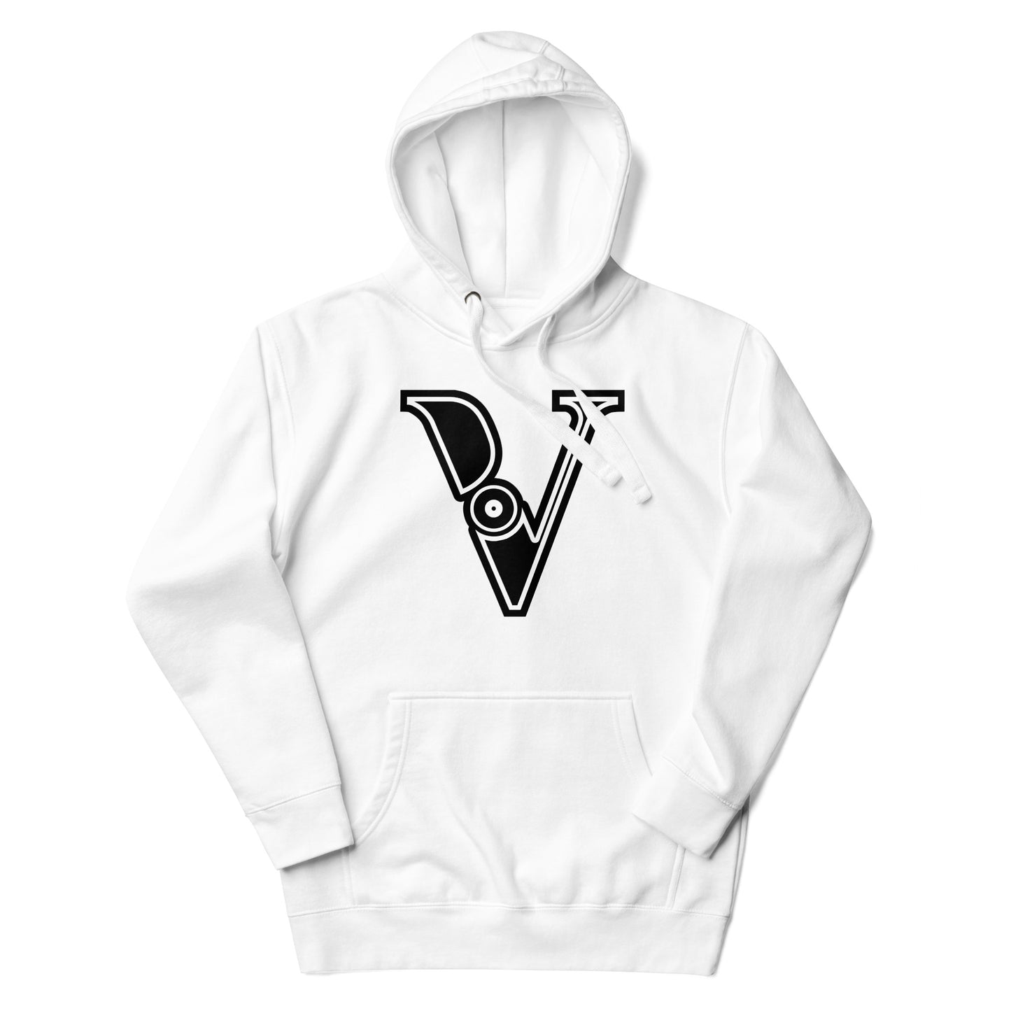 Black and White Letter V Hoodies