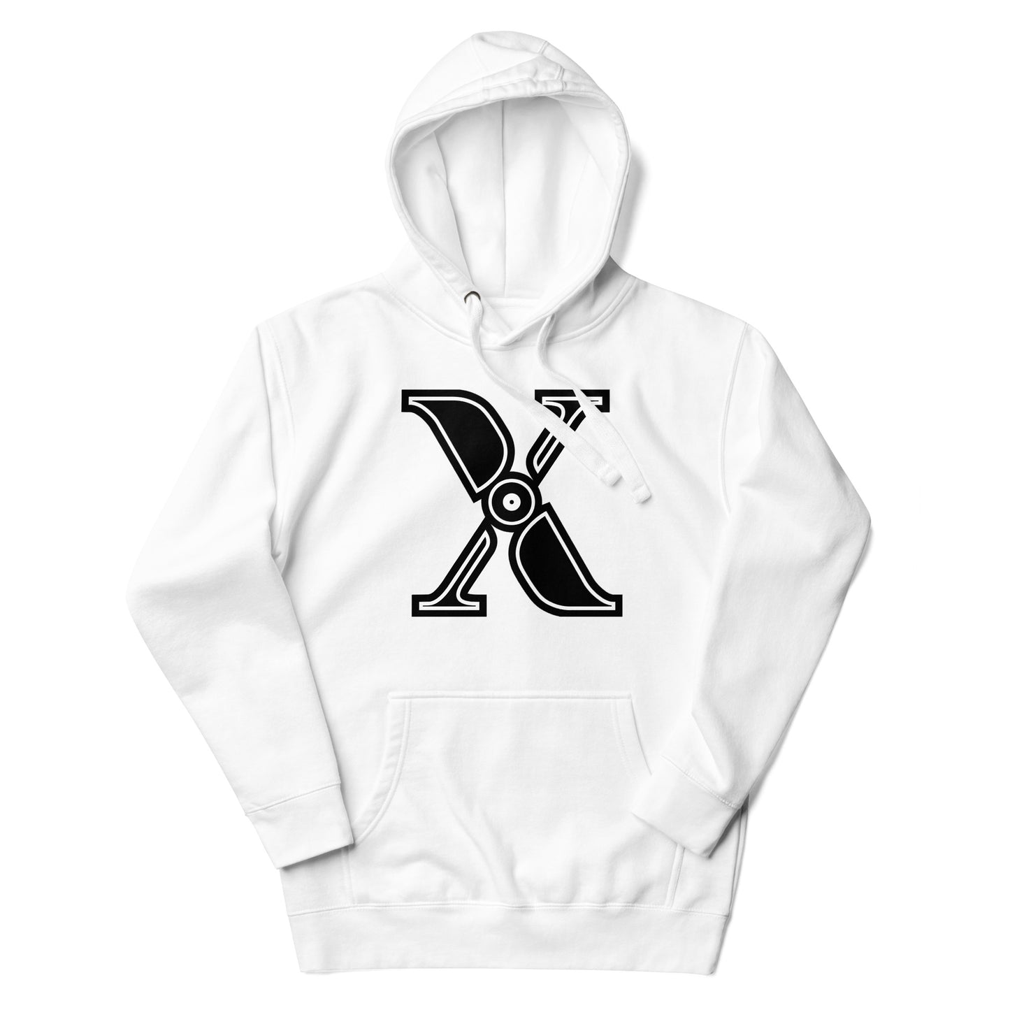 Black and White Letter X Hoodies